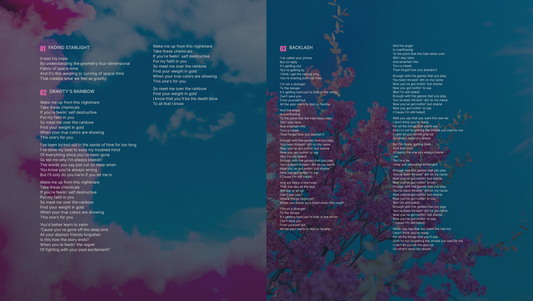 Gravity's Rainbow CD booklet lyric spread